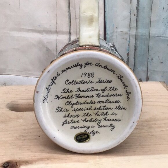 1988 Budweiser Collectors Series Clydesdale Holiday Stein - Picture 6 of 7